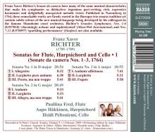 Franz Xaver Richter (1709-1789): Sonaten für Flöte,Cembalo &amp; Cello Vol.1, CD