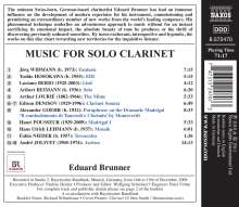 Eduard Brunner - Music For Solo Clarinet, CD