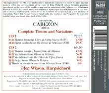 Antonio de Cabezon (1500-1566): Sämtliche Tientos &amp; Variationen, 2 CDs