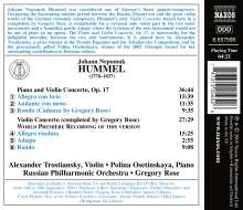 Johann Nepomuk Hummel (1778-1837): Konzert für Klavier,Violine &amp; Orchester op.17, CD