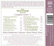 Hans Pfitzner (1869-1949): Sämtliche Lieder Vol.1, CD