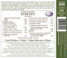 Serge Tanejew (1856-1915): Sonate für Violine &amp; Klavier, CD