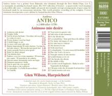 Andrea Antico (1480-1538): Cembalostücke "Animoso mio desire", CD