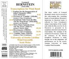 Leonard Bernstein (1918-1990): Transkriptionen für Bläserensemble, CD