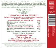 Wolfgang Amadeus Mozart (1756-1791): Klavierkonzerte Nr.20 &amp; 21 (arr. für Klavier, Streichquartett &amp; Kontrabass von Ignaz Lachner), CD