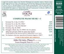 Camillo Togni (1922-1993): Sämtliche Klavierwerke Vol.3, CD