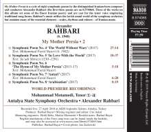 Alexander Rahbari (geb. 1948): Symphonische Dichtungen Vol. 2 - My Mother Persia, CD