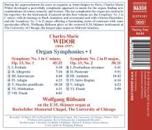 Charles-Marie Widor (1844-1937): Die Orgelsymphonien Vol.1, CD