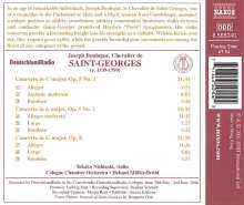 Joseph Bologne Chevalier de Saint-Georges (1745-1799): Violinkonzerte op.5 Nr.1 &amp; 2;op.8, CD