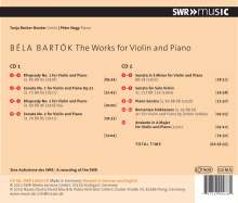 Bela Bartok (1881-1945): Werke für Violine &amp; Klavier, 2 CDs