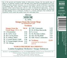Alexey Shor (geb. 1970): Images from the Great Siege (An Orchestral Cycle), CD