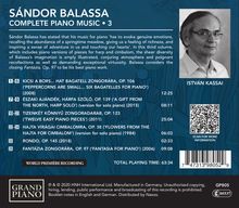 Sandor Balassa (geb. 1935): Sämtliche Klavierwerke Vol.3, CD