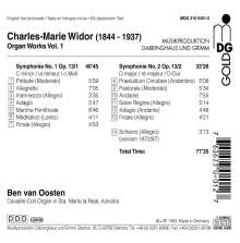 Charles-Marie Widor (1844-1937): Orgelsymphonien Nr.1 &amp; 2, CD
