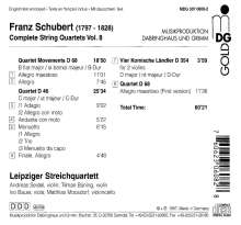 Franz Schubert (1797-1828): Sämtliche Streichquartette Vol.8, CD