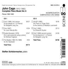 John Cage (1912-1992): Sämtliche Klavierwerke Vol.6, 2 CDs