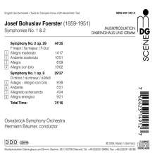 Josef Bohuslav Foerster (1859-1951): Symphonien Nr.1 &amp; 2, CD