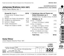 Johannes Brahms (1833-1897): Klavierwerke Vol.1 - Frühe Klavierwerke, Super Audio CD