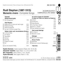 Rudi Stephan (1887-1915): Lieder, CD