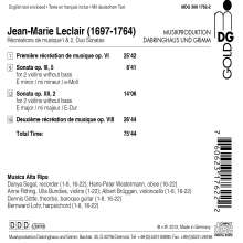 Jean Marie Leclair (1697-1764): Recreations de Musique opp.6 &amp; 8 für 2 Violinen &amp; Bc, CD