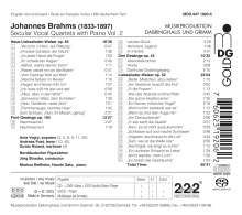 Johannes Brahms (1833-1897): Weltliche Vokal-Quartette mit Klavier Vol.2, Super Audio CD