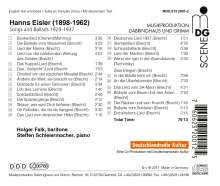 Hanns Eisler (1898-1962): Lieder Vol.1, CD