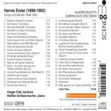Hanns Eisler (1898-1962): Lieder Vol.2, CD
