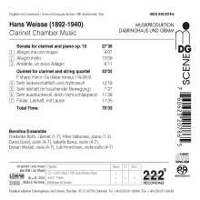 Hans Weisse (1892-1940): Klarinettenquintett fis-moll, Super Audio CD