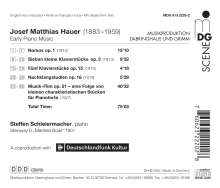 Josef Matthias Hauer (1883-1959): Klavierwerke "Early Piano Music", CD