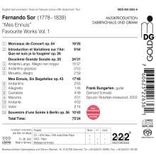 Fernando Sor (1778-1839): Gitarrenwerke "Mes Ennuis" - Favourite Works Vol.1, Super Audio CD