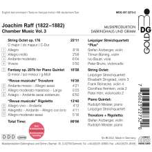 Joachim Raff (1822-1882): Kammermusik Vol.3, CD