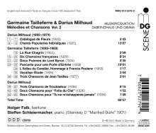 Darius Milhaud (1892-1974): Lieder "Melodies et Chansons" Vol.2, CD
