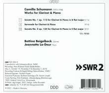 Camillo Schumann (1872-1946): Klarinettensonaten Nr.1 &amp; 2 (op.112 &amp; 134), CD