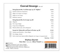 Conrad Ansorge, Orpheus Quartet. Stücke: Streichquartette op. 13, 20; Sonate op. 24. Spielzeit insgesamt: 71'23.