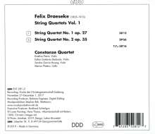 Felix Draeseke (1835-1913): Streichquartette Nr.1 &amp; 2 (op.27 &amp; op.35), CD