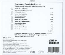 Francesco Geminiani (1687-1762): Sonaten für Cello &amp; Bc op.5 Nr.1-6, CD
