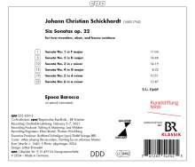 Johann Christian Schickhardt (1680-1762): Sonaten op.22 Nr.1-6 für 2 Blockflöten,Oboe,Bc (1718), CD