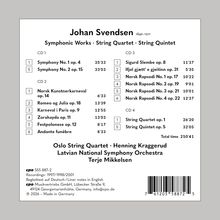 Johan Svendsen, Symphonic Works. CD 1-4 Werke und Zeiten, u.a. Symphony No. 1 und 2, Oslo String Quartet, Dirigent Terje Mikkelsen.