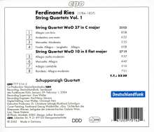 Ferdinand Ries (1784-1838): Streichquartette Vol.1, CD
