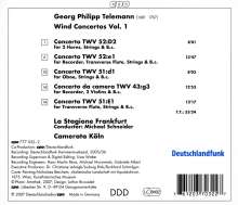 Georg Philipp Telemann (1681-1767): Bläserkonzerte Vol.1, CD