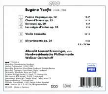 Eugene Ysaye (1858-1931): Werke für Violine &amp; Orchester, CD