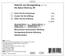 Heinrich von Herzogenberg (1843-1900): Die Geburt Christi op.90, CD