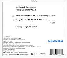 Ferdinand Ries (1784-1838): Streichquartette Vol.2, CD