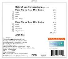Heinrich von Herzogenberg (1843-1900): Klaviertrios Nr.1 &amp; 2 (op.24 &amp; 36), CD