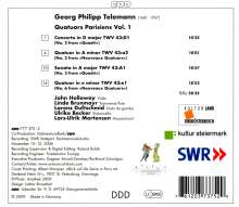 Georg Philipp Telemann (1681-1767): Pariser Quartette Vol.1, CD