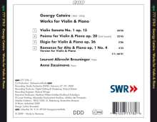 Georges Catoire (1861-1926): Sämtliche Werke für Violine &amp; Klavier, CD
