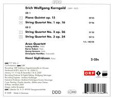 Erich Wolfgang Korngold (1897-1957): Streichquartette Nr.1-3 (op.16,26,34), 2 CDs