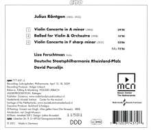 Julius Röntgen (1855-1932): Violinkonzerte a-moll &amp; fis-moll, CD