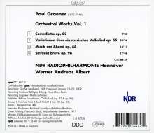 Paul Graener (1872-1944): Orchesterwerke Vol.1, CD