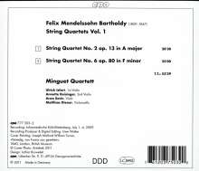 Felix Mendelssohn Bartholdy (1809-1847): Streichquartette Vol.1, CD