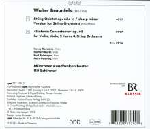 Walter Braunfels (1882-1954): Sinfonia concertante op.68 für Violine, Viola, 2 Hörner, Streichorchester, CD